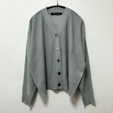 mizuiroind V넥 워터마크 패턴 가디건 라이트 그레이