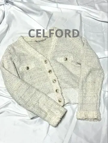 CELFORD 셀포드 트위드 니트 가디건