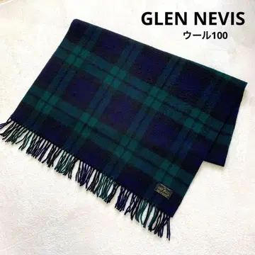 GLEN NEVIS 대형 스톨 머플러 울 그린 체크 무릎 담요