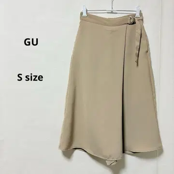 GU 지유 랩 가우초 팬츠 S 베이지 허리밴딩