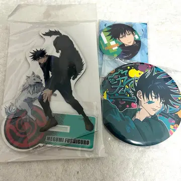 주술회전 후시구로 메구미 아크릴 스탠드 & 캔 배지 대소 세트