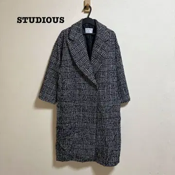 STUDIOUS 오버 글렌체크 코트