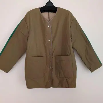 카키 노카라 자켓 리버서블