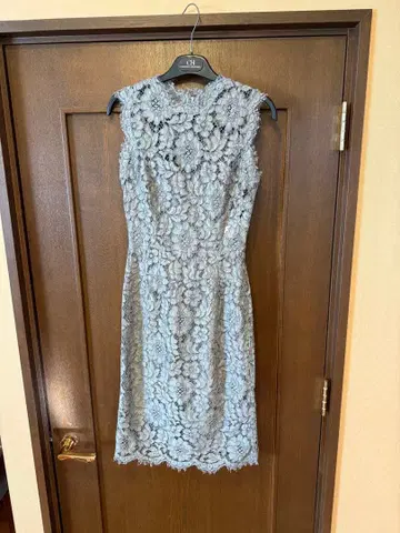 돌체앤가바나 그레이 레이스 슬리브리스 레이스 원피스