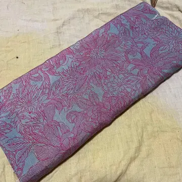 그레이 적자색 코몬 국화 세탁용 기모노 옷감