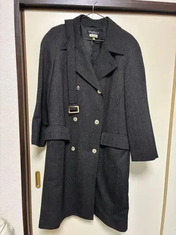 Salvatore Ferragamo 다크 그레이 롱 코트 42