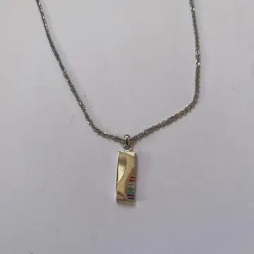 폴 스미스 실버 직사각형 펜던트 목걸이