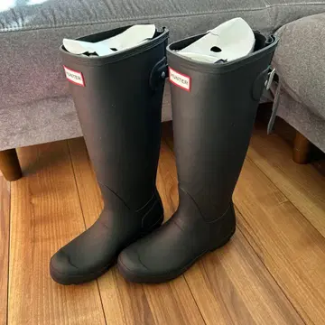 HUNTER 블랙 장화 37 헌터 레인부츠 블랙