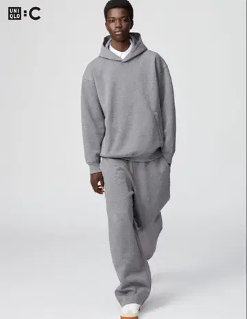 유니클로 맨투맨 와이드 팬츠 S