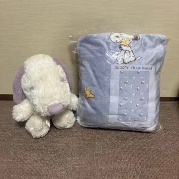 스누피 플란넬 담요와 봉제 인형 세트