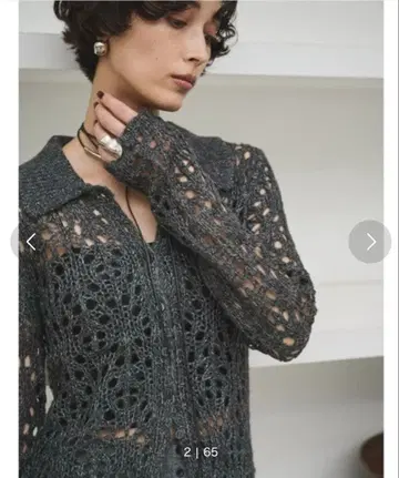 AIC. 시스루 폴로 니트탑