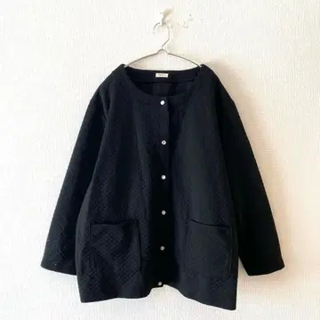 [노안느] 티셔츠 가디건 풀 버튼 크루넥 포켓 있음 5L