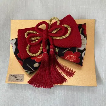 다이쇼 로망풍 머리 장식과 꽃무늬 토트백 세트