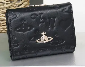 Westwood 접이식 지갑 에나멜 골드 라벨 블랙 -13154