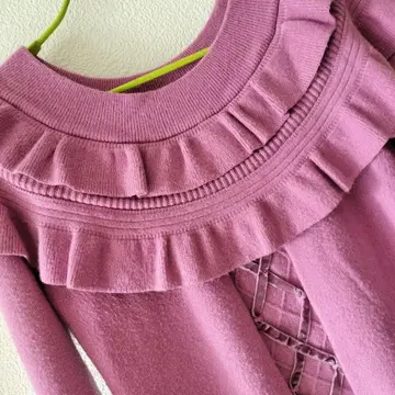 axes femme 엑시즈팜 니트 보라계 핑크색 M