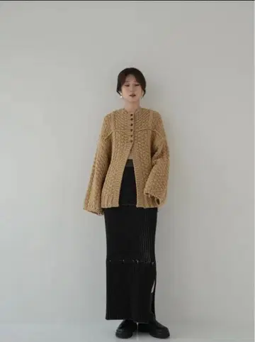 EAPHI RANDOM RIB KNIT SKIRT 블랙