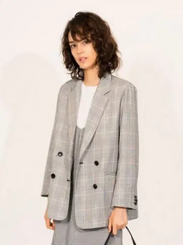 Mila Owen 미라 오웬 화이트 블랙 글렌체크 더블 자켓/팬츠