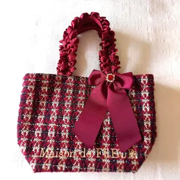 Maison de FLEUR 체크 무늬 토트백