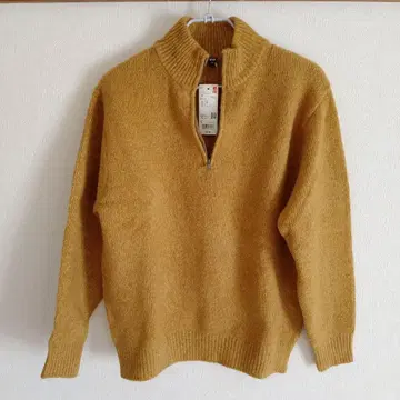 머스타드 하프 지퍼 스웨터 L (택 포함 미사용 새상품)