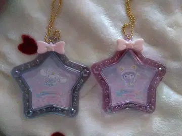 시나모롤 쿠로미 별 모양 아크릴 키링 & 아크릴 스탠드 2개 세트