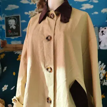 CPCM 코듀로이 베이지 사이즈 스프링 코트 cotton 100%