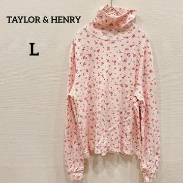 새상품급 TAYLOR & HENRY [ L ] 꽃무늬 터틀넥 긴팔 T셔츠