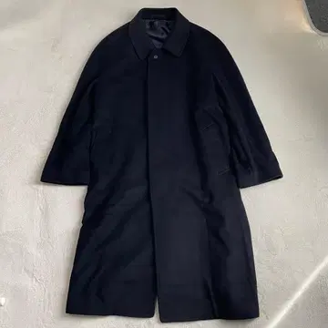 캐시미어 100% 롱 코트 남성용 L 사이즈 네이비