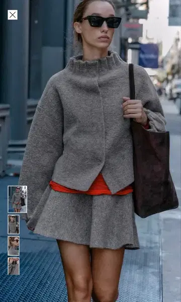 이번 시즌 신상 새상품 ZARA 자라 벌룬 슬리브 니트 코트 셋업