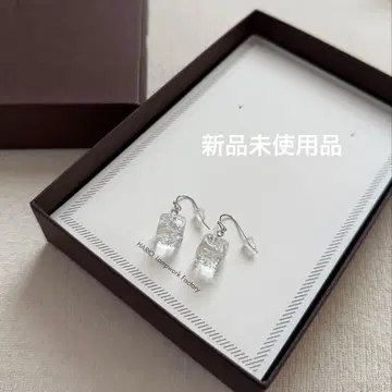 미사용 새상품 hario 하리오 램프워크팩토리 귀걸이 유리 박스 포함