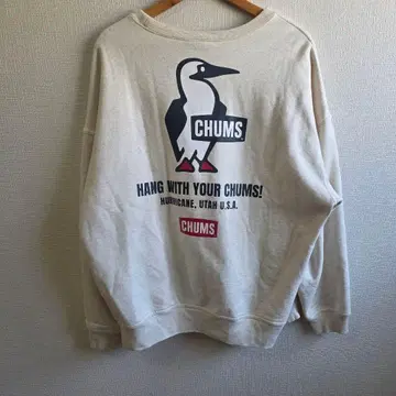 CHUMS 참스 빅 로고 맨투맨 아이보리 속기모