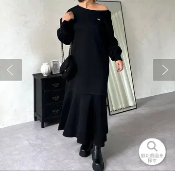 프로즈 베일 보드넥 속기모 맨투맨 원피스 L 사이즈 정품