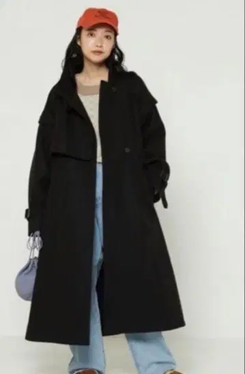 FREAK'S STORE 멜톤라이크 울리 스탠드 트렌치코트