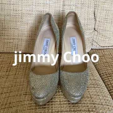 JIMMY CHOO 실버 글리터 펌프스