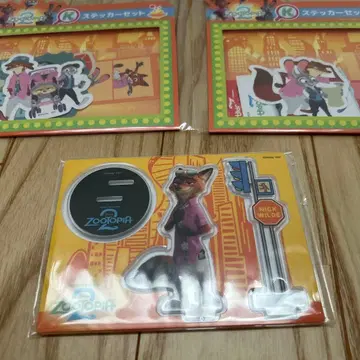 주토피아2 해피 복권 닉 아크릴 스탠드 스티커 세트