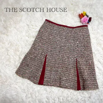 스카치 하우스 트위드 스커트 38 사이즈 울 혼방 출퇴근용 깔끔한