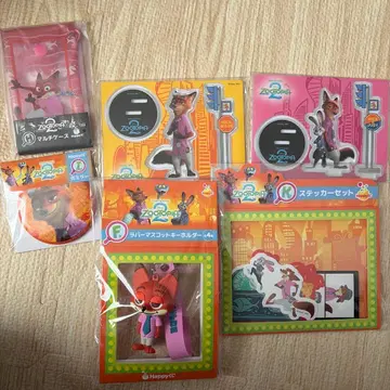 6점 주토피아 2 해피 복권 F상 러버 마스코트 키링 닉