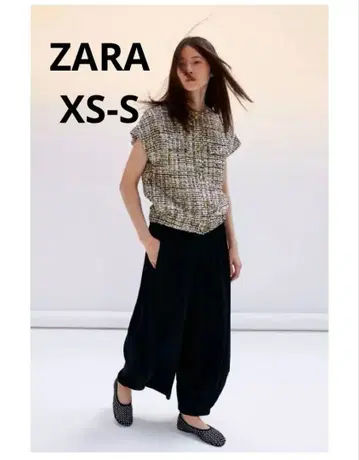 ZARA 텍스처 소재 버튼 베스트 XS-S