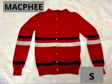 새상품급 MACPHEE 롤랜드 레드 스트라이프 가디건 S