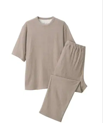 무인양품 입는 타월 양면 파일 5부 소매 룸웨어 세트 M 사이즈