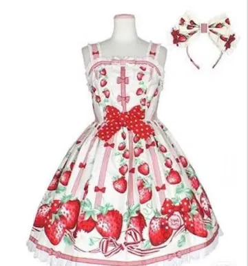 Angelic Pretty 따온 딸기 원피스 화이트