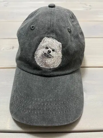 자수견 디자인 gray 그레이 야구 모자 포메라니안