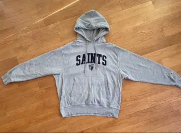 Champion SAINTS 자수 후드 부착 그레이 후드티