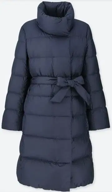 택 포함 미사용 유니클로 라이트 웨이트 다운 스탠드 카라 코트 M