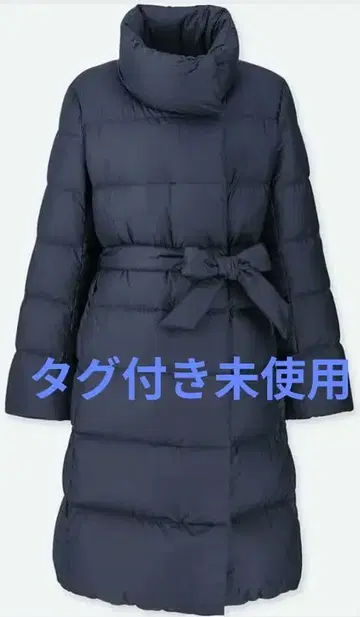 택 포함 미사용 유니클로 라이트 웨이트 다운 스탠드 카라 코트 M