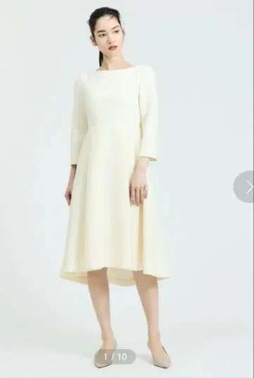 ESTNATION / 자카드 핏 앤 플레어 원피스