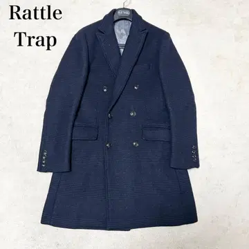 레어 RattleTrap 남성용 비기 더블 체스터 코트 글렌체크