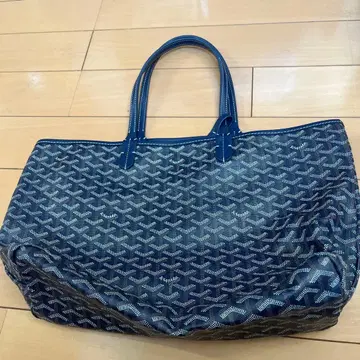 네이비 기하학 패턴 토트백