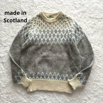 [레어] 스코틀랜드제 빈티지 울 100% 노르딕 스웨터