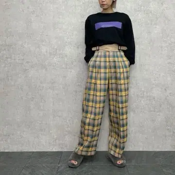 [미사용 새상품] 토라노이 체크 팬츠 정가 23,100엔