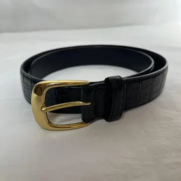 THE SHINZONE 신존 악어 엠보싱 가죽 벨트 블랙